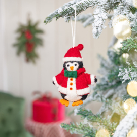 Vilten hanger pinguïn - Kerstman