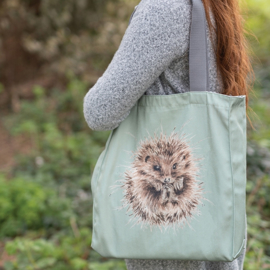 Wrendale canvas tote bag "Awakening" - egel