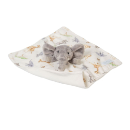 Wrendale Plush Comforter / knuffeldoekje "Little Savannah" - olifant
