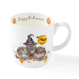 Wrendale Royal Worcester Halloween mug "Happy Owl-O-Ween"