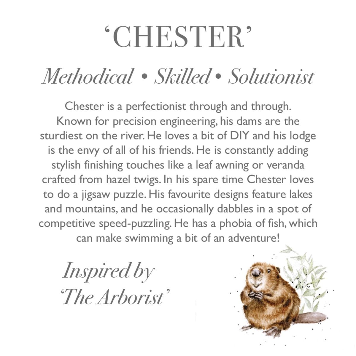 Wrendale knuffel bever "Chester" - junior