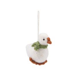Vilten hanger gans met sjaal - lichtgroen