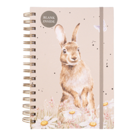 Wrendale A5 Notebook - blanco - "Among the Daisies" - konijn