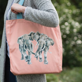 Wrendale canvas tote bag "Age is Irrelephant" - olifant
