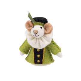 Vilten vingerpopje "Pietermuis" - groen