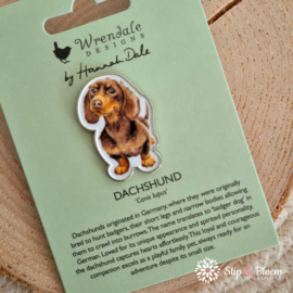 Wrendale Pin Badge - speldje "Little Sausage Dog" - teckel