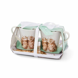 Wrendale Mug & Tray set - Owl