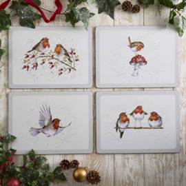 Wrendale Christmas Placemats Large "Festive Friends" - set van 4