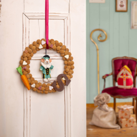 Vilten decoratie hanger "Pietermuis" - turquoise