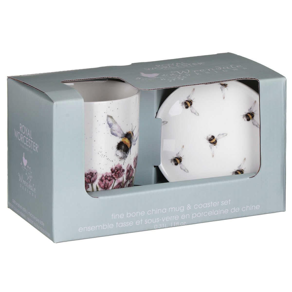 Wrendale Royal Worcester mug & coaster "Flight of the Bumblebee"