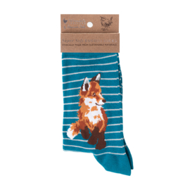 Wrendale sokken "Born to be Wild" - teal - vos