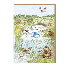Wrendale Nature Notecard Pack - "The Riverbank"