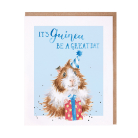 Wrendale greeting card "Guinea be a Great Day" - cavia