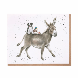Wrendale greeting card - "The Donkey Ride" - ezel