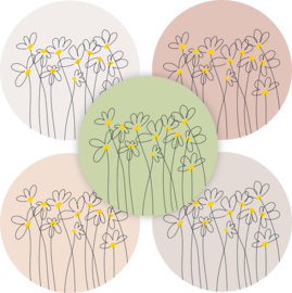 Sticker - wild flowers - per 10 assorti