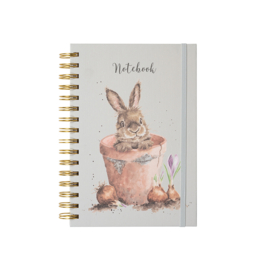 Wrendale A5 Notebook "the Flower Pot" - konijn
