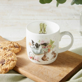 Wrendale Royal Worcester mok "Sleeping on the Job" - hond / poes