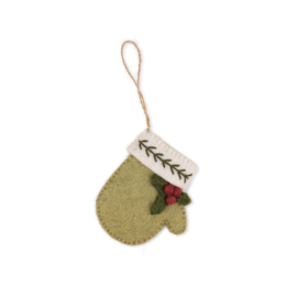 Vilten hanger - wantje Holly Berry - lichtgroen