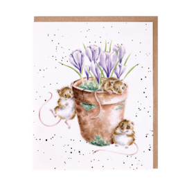 Wrendale greeting card - "Garden Friends" - muis