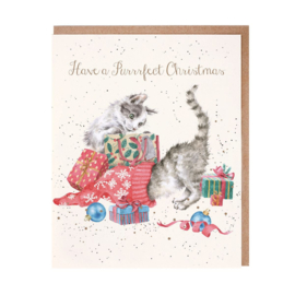 Wrendale Christmas card - "Purrrfect Christmas"