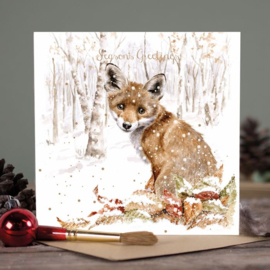 Wrendale Christmas card - "Snowfall" - vos