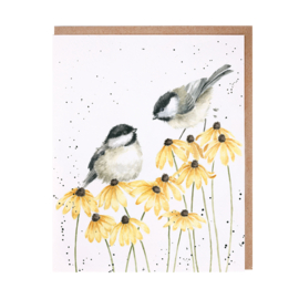 Wrendale greeting card - "My Sweet Chickadee" - koolmees