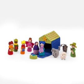 Vilten kerststal - multicolor - Kitschmas