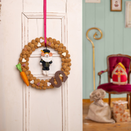 Vilten decoratie hanger "Hoofdpiet" - Pietermuis