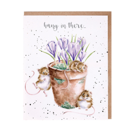Wrendale greeting card "Hang in There" - muis
