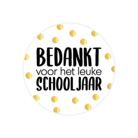 Sticker - Bedankt voor het leuke schooljaar! - per 5