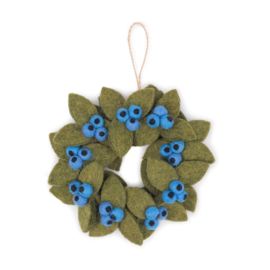 Vilten krans medium - Blauwe Bes