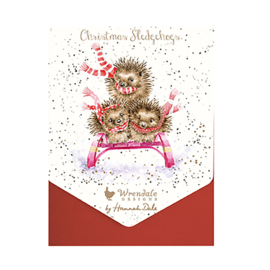 Wrendale Christmas Card Pack "Sledgehogs"