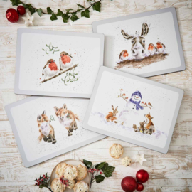 Wrendale Placemats Large "The Christmas Set" - set van 4