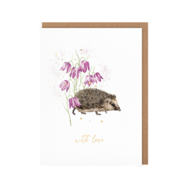 Wrendale card "Little Wanderer" - "with love" - egel