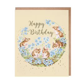 Wrendale greeting card "Happy Birthday" - muis