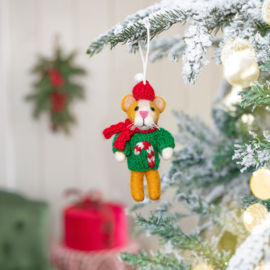 Vilten hanger kat - Kersttrui Candy Cane