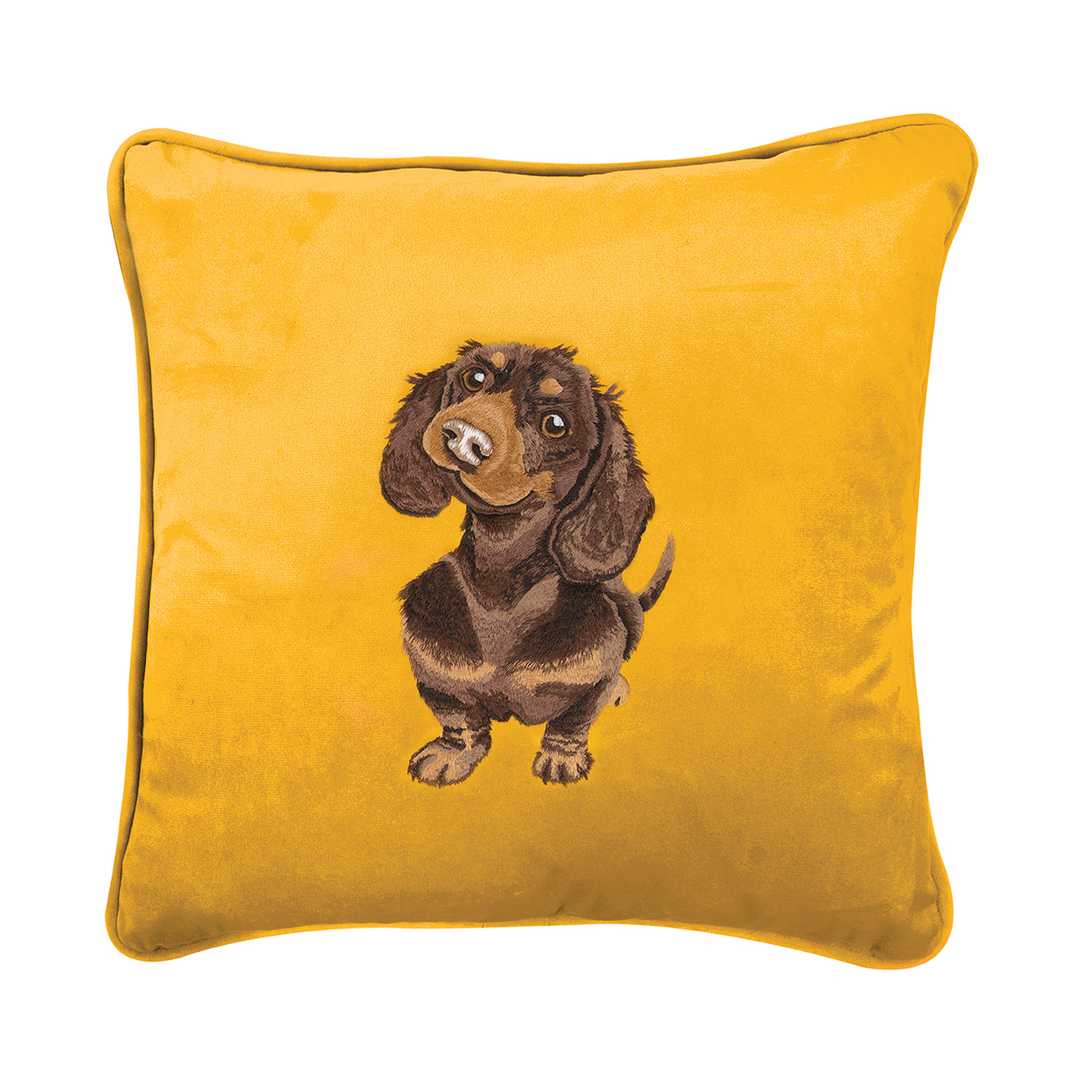 Wrendale Embroidered Cushion Cover "Little Sausage" - teckel