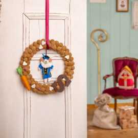 Vilten decoratie hanger "Pietermuis" - blauw