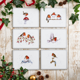 Wrendale Christmas Placemats Medium "Festive Friends" - set van 6