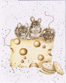 Wrendale mini card "Crackers about Cheese" - muizen