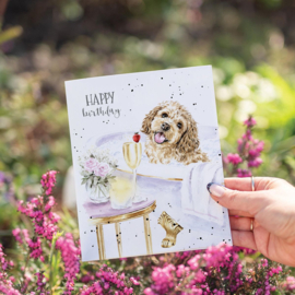 Wrendale greeting card "Pampered Pup"- hond