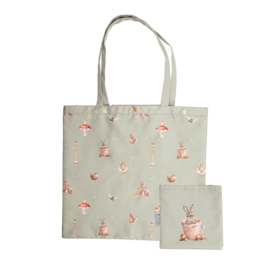 Wrendale foldable shopping bag "Garden Friends" - konijn