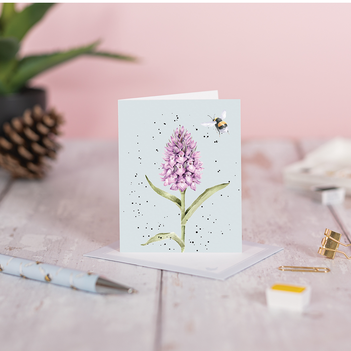 Wrendale mini card "Marsh Orchid"