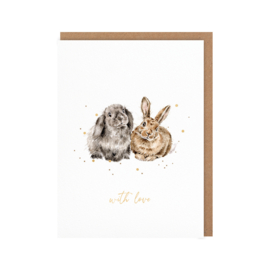 Wrendale card "Some Bunny to Love" - "with love" - konijn