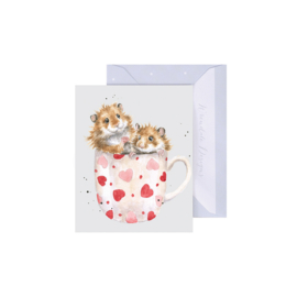 Wrendale mini card "Mug Full of Love" - hamster