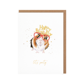 Wrendale card "Lettuce Celebrate" - "let's party" - cavia