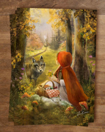 Iris Esther ansichtkaart - Roodkapje