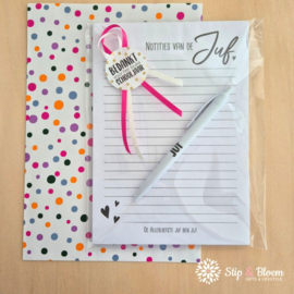 Notepad & pen - juf