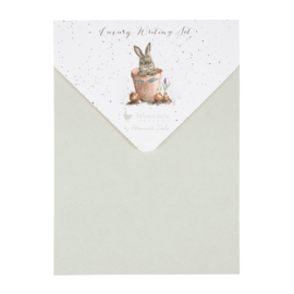 Wrendale Letter Writing Set "The Flower Pot" - konijn