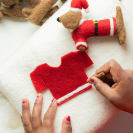 Vilten hanger - Teckel Kerstman